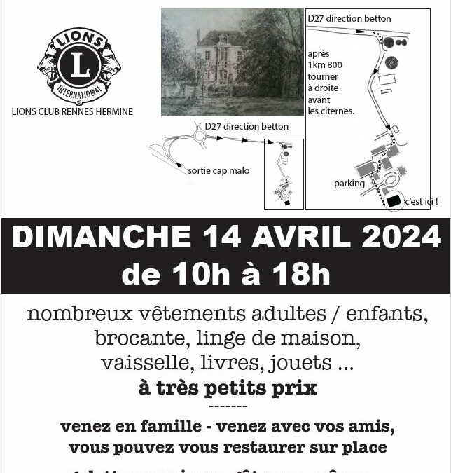 Braderie organisée par le Lions Club Rennes Hermine à Melesse